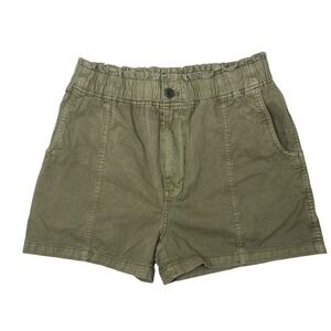 NWT Madewell Pull-On Paperbag Shorts Flatback Army/Olive Green Women's 28 Casual
